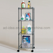 Multi-Function Bathtub Rack, 3 Tiers Adjustable Chrome Metal Wire Shelf